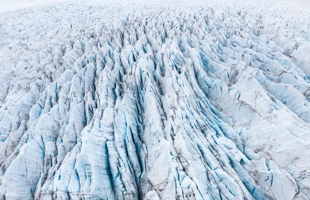 Climate change matters. Iceland. Destruction of the glacier in Iceland due to global warming