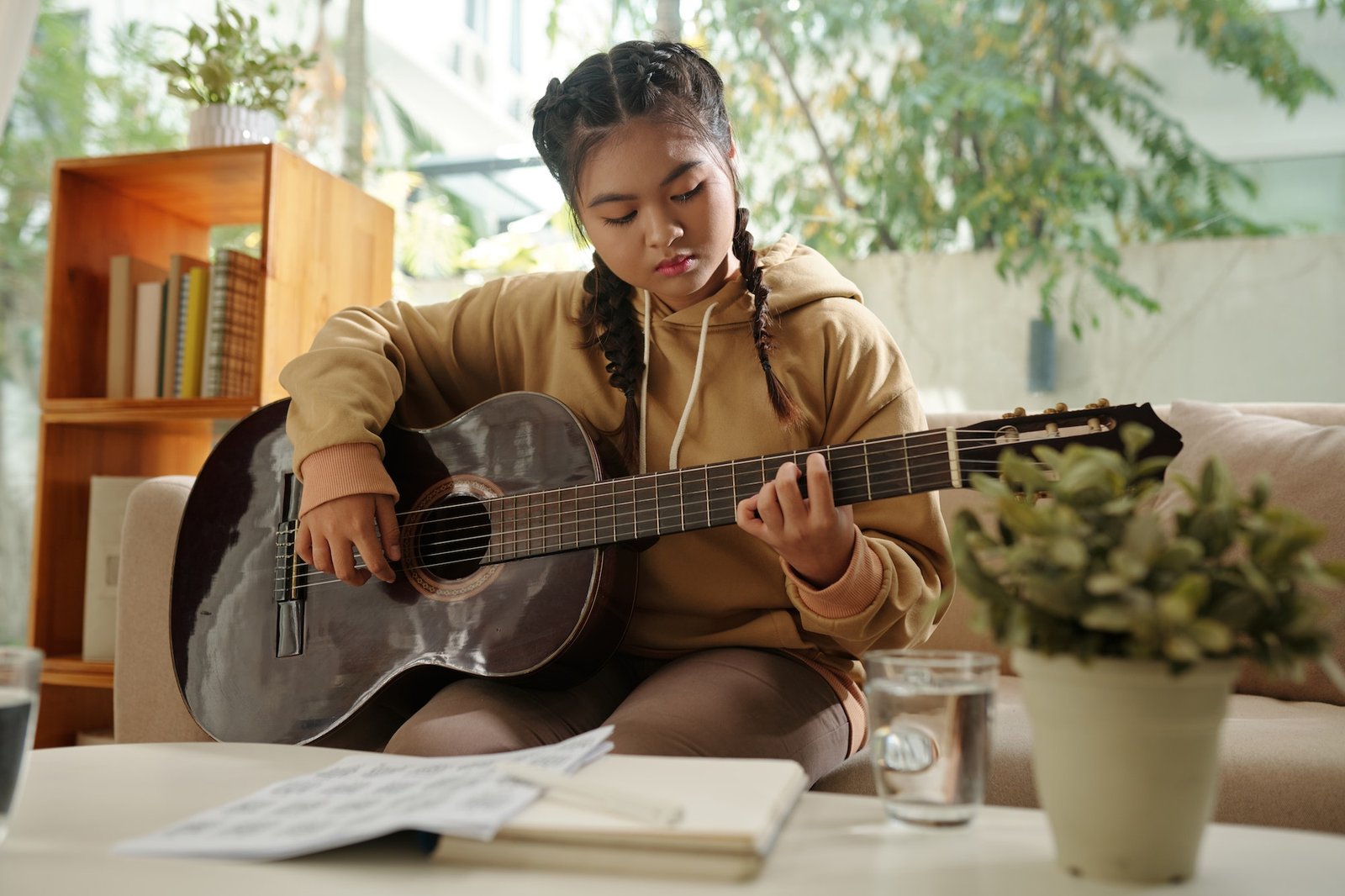 Talented Girl Playing Guitar